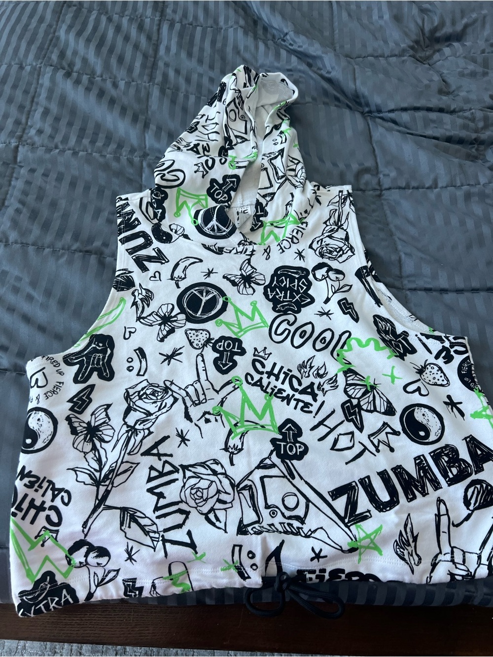 Zumba Fitness women Top in White, Black & Green